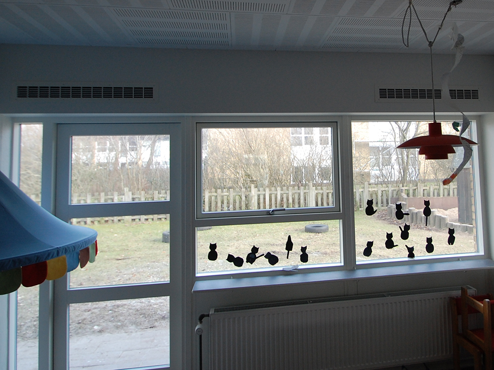 MicroVent ventilation i legerummet på Hjallerup Børnehave