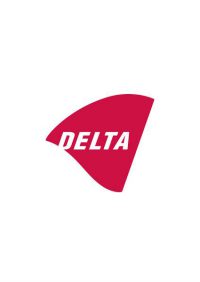 Delta logo i rød og hvid